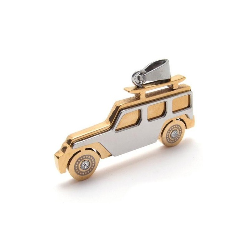 Pánský Zlatý Přívěsek Z Čistého Titanu Jeep Pánský Zlatý Přívěsek Z Čistého Titanu Jeep