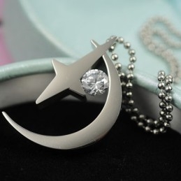 Titanový Náhrdelník S Přívěskem Měsíc A Hvězda Se Zirkony