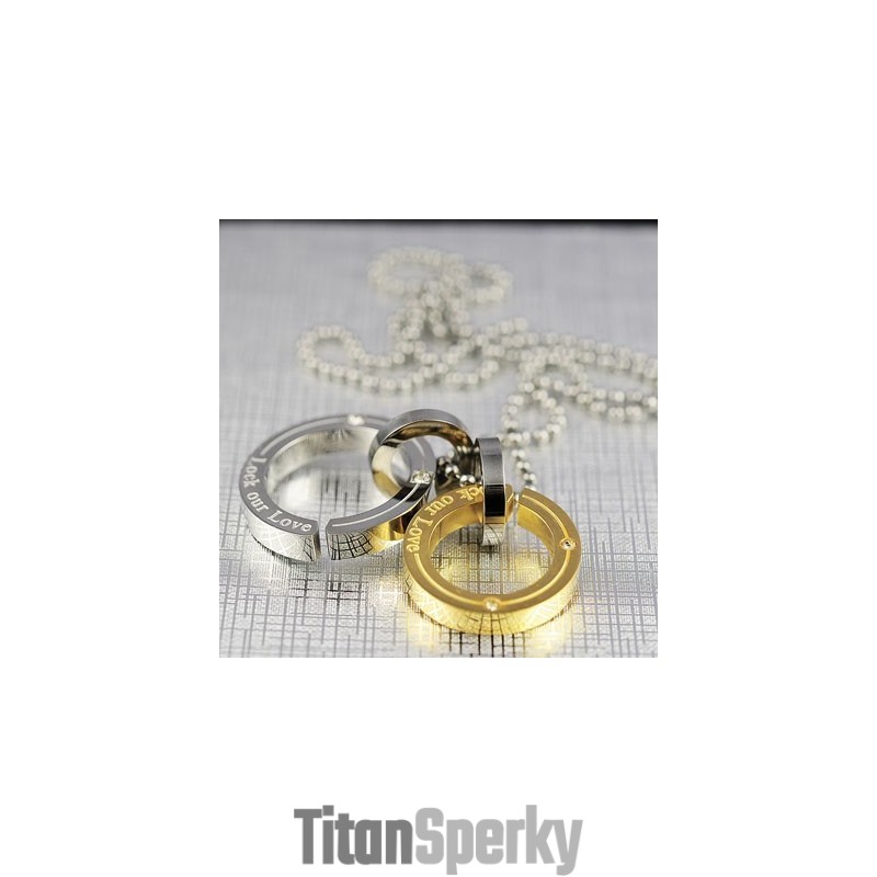 Titanový Přívěsek Lock Our Love Sweetheart Lovers Circle