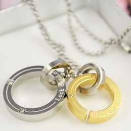 Titanový Přívěsek Lock Our Love Sweetheart Lovers Circle