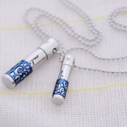 Módní Modrý Titanový Náhrdelník S Přívěskem Ve Tvaru Srdce