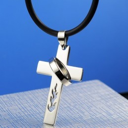 Chlapecký Titanový Křížkový Náhrdelník S Přívěskem