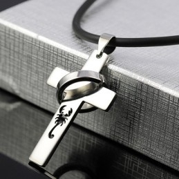 Titanový Náhrdelník S Křížkem A Přívěskem Král Škorpion
