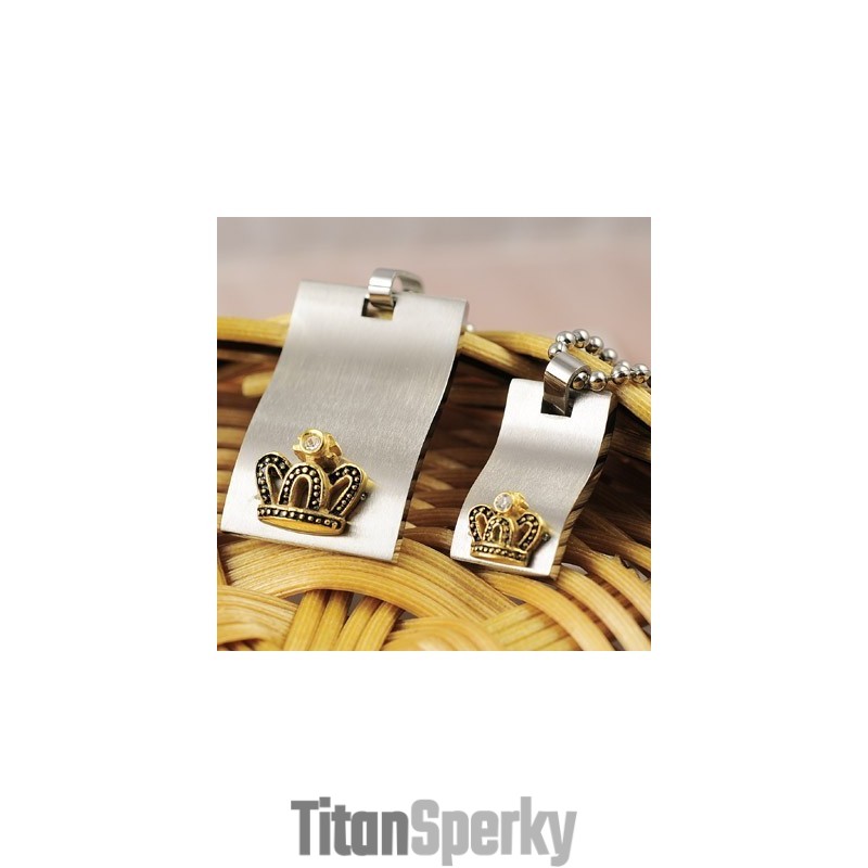 Titanové Náhrdelníky S Přívěsky A Zlatou Korunkou Pro Milovníky