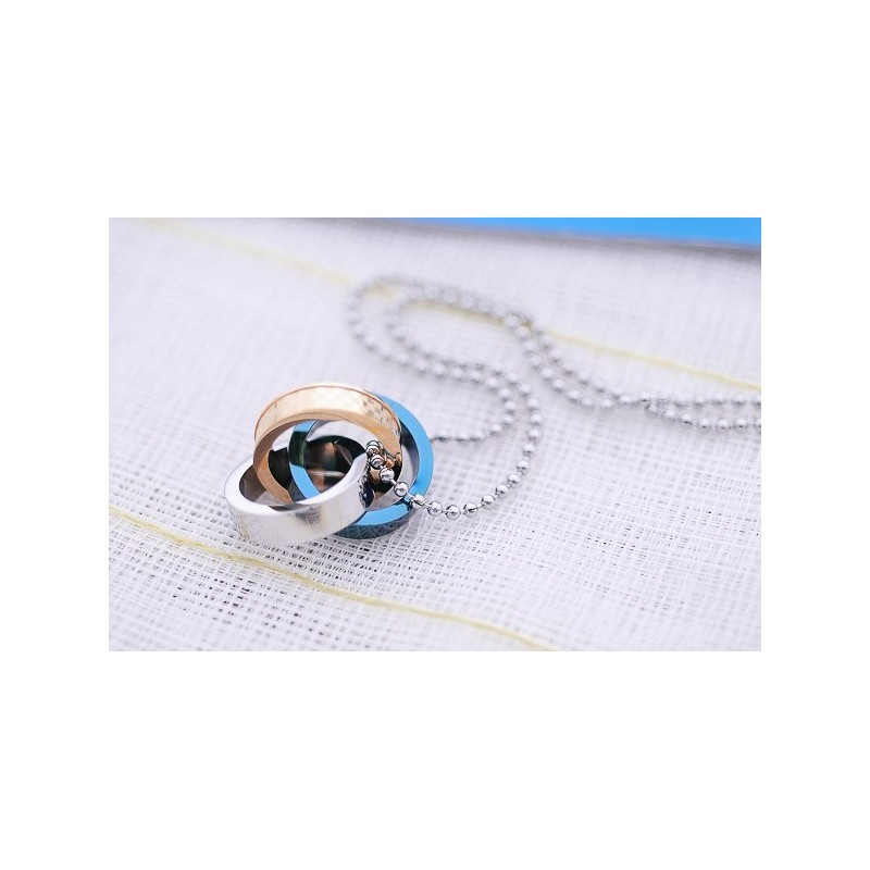 Módní Dárky Pro Vašeho Přítele/Přítelkyni - Titanový Náhrdelník S Propleteným Kruhem