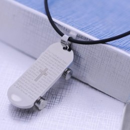 Módní Dárek Snowboard Bible Titanový Náhrdelník S Přívěskem