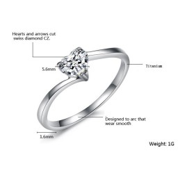 Vynikající Kvalita Dámského Titanového Prstenu Se Srdíčkem A Kamínkem