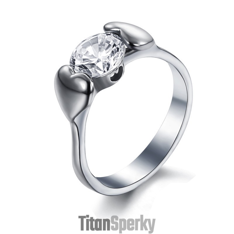 Dámský Titanový Prsten Stabilní Kvality S Kamínky