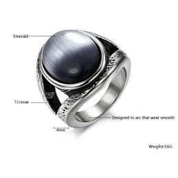 Odolný Titanový Prsten Exaggere Emerald