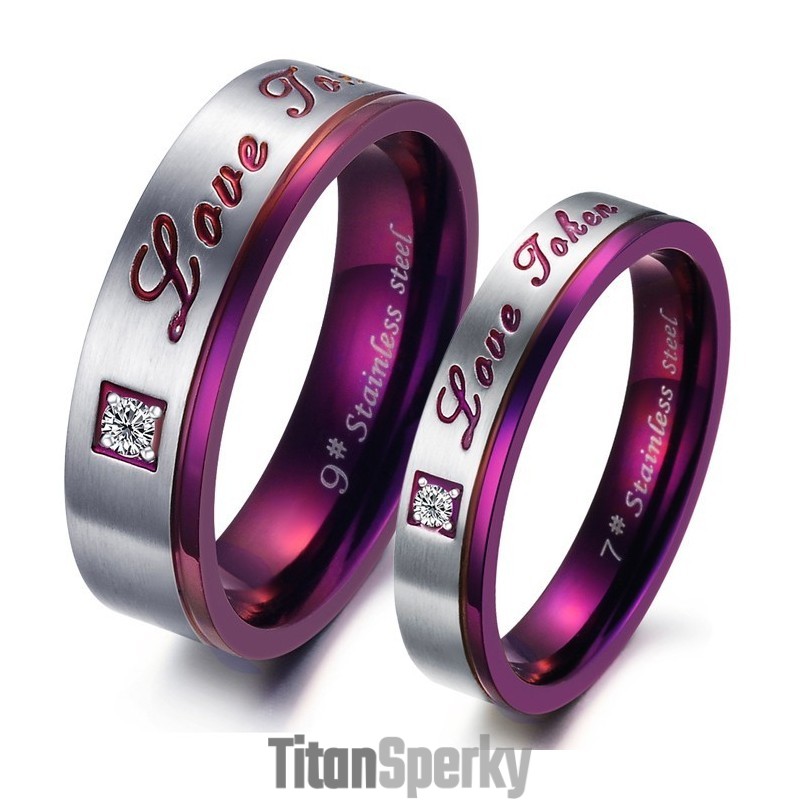 Vysoce Kvalitní Fialový Titanový Prsten Pro Milovníky