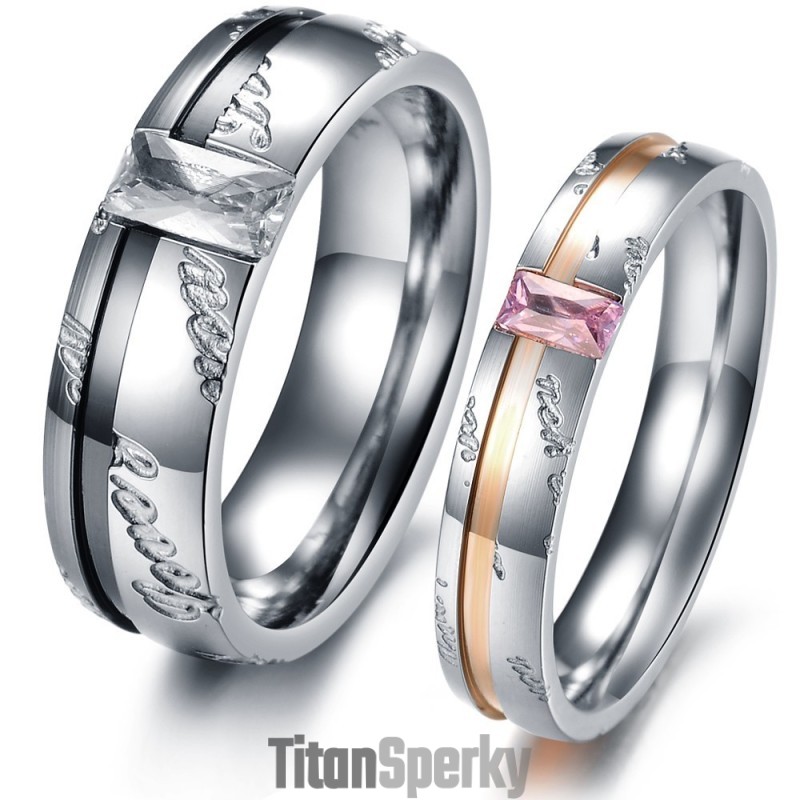 Titanový Prsten Vynikající Kvality Pro Zamilované S Kamínky
