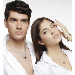 Titanový Náhrdelník S Přívěskem Fashion Love Forever (ve žluté barvě)