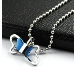 Elegantní Nádherný Titanový Náhrdelník S Motýlem A Přívěskem