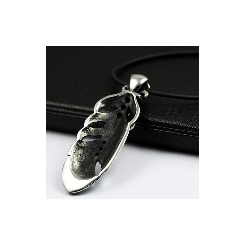 Titanový Přívěsek S Lebkou A Peřím, Žhavý Módní Styl