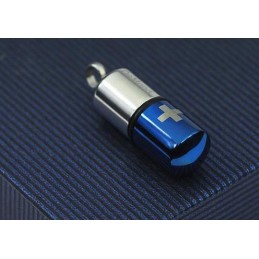 Náhrdelník S Křížem A Přívěskem Z Čistého Titanu Modrého Stříbra