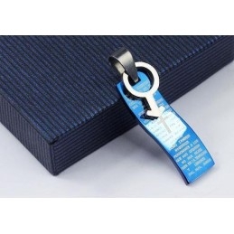 Modrý Styl Bible Cross Titanový Přívěsek A Náhrdelník Symboly Pro Muže