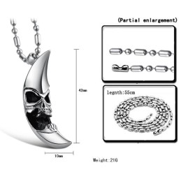 Vysoce Kvalitní Mužský Titanový Náhrdelník Ve Tvaru Měsíce