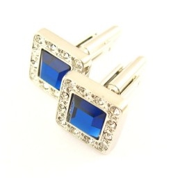 Titanové Čtvercové Manžetové Knoflíčky S Diamanty