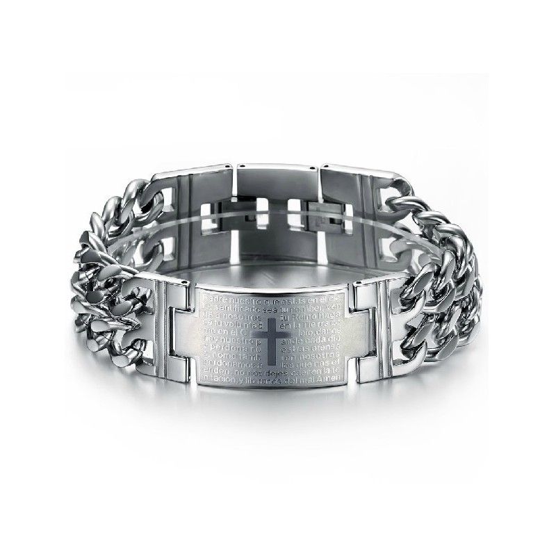Snadno Použitelný Titanový Náramek S Křížem Pro Muže
