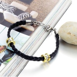 Vysoce Kvalitní Stručný Titanový Kožený Náramek