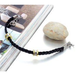 Vysoce Kvalitní Stručný Titanový Kožený Náramek