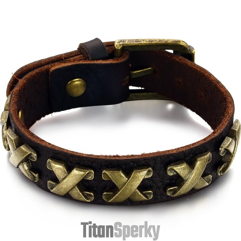 Vysoce Kvalitní Titanový Kožený Náramek S Římskými Číslicemi