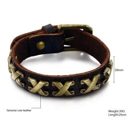 Vysoce Kvalitní Titanový Kožený Náramek S Římskými Číslicemi