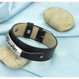 Vysoce Kvalitní Černý Titanový Kožený Náramek