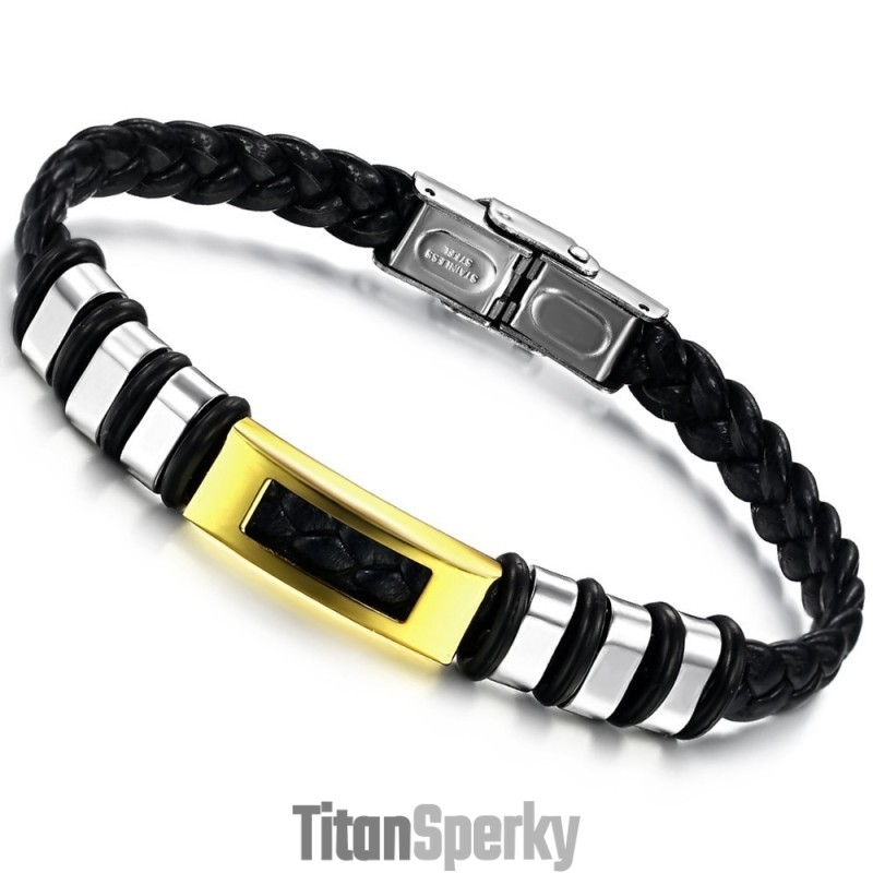 Titanový Kožený Náramek Stabilní Kvality Titanový Kožený Náramek Stabilní Kvality
