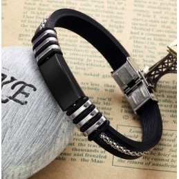 Odolný Černý Titanový Silikonový Náramek