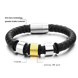 Dámský Titanový Kožený Náramek Stabilní Kvality
