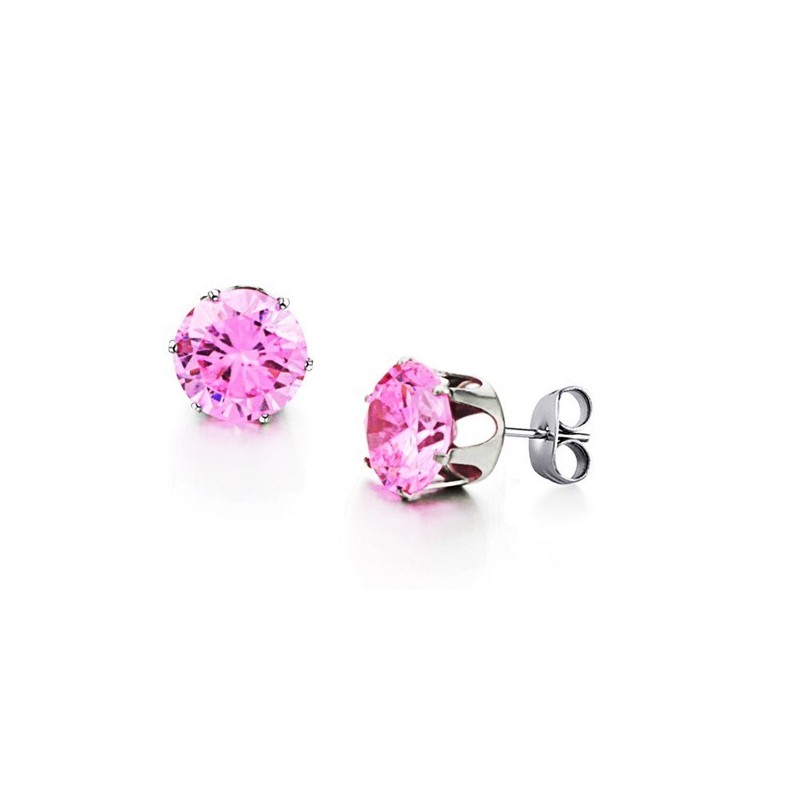 Široké Varianty Dámských Růžových Titanových Náušnic S Diamanty Široké Varianty Dámských Růžových Titanových Náušnic S Diamanty
