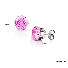 Široké Varianty Dámských Růžových Titanových Náušnic S Diamanty