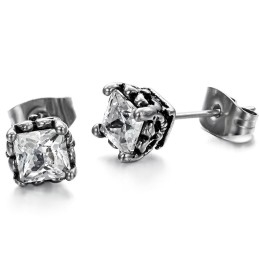 Unisex Titanové Náušnice Stabilní Kvality S Diamantem