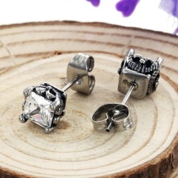 Unisex Titanové Náušnice Stabilní Kvality S Diamantem