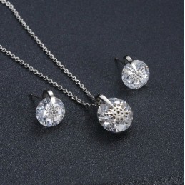 Titanový Náhrdelník A Náušnice S Kamínky Ve Tvaru Sněhové Vločky, Zaručená Kvalita A Množství