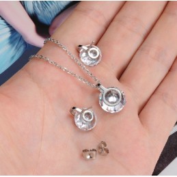 Titanový Náhrdelník A Náušnice S Kamínky Ve Tvaru Sněhové Vločky, Zaručená Kvalita A Množství