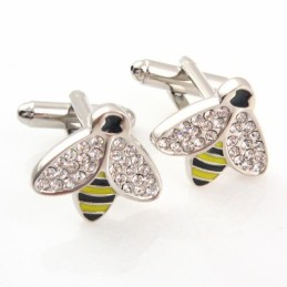 Manžetové Knoflíčky S Titanem A Diamanty Ve Tvaru Včely