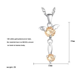 Stabilní Kvalitní Dámský Fialový Platinový Titanový Náhrdelník S Diamantem