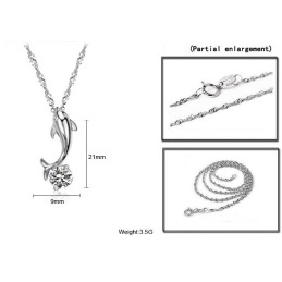 Světoznámý Ženský Platinový Titanový Náhrdelník Ve Tvaru Delfína S Diamantem