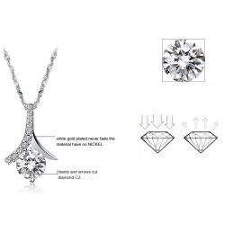 Vynikající Kvalita Dámského Platinově Pokoveného Titanového Náhrdelníku S Diamanty