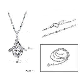 Vynikající Kvalita Dámského Platinově Pokoveného Titanového Náhrdelníku S Diamanty