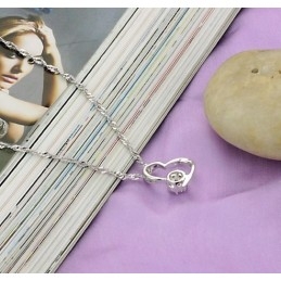 Stabilní Kvalitní Dámský Platinový Titanový Náhrdelník S Diamantem