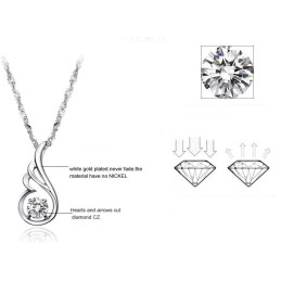Široký Výběr Dámského Platinově Pokoveného Titanového Náhrdelníku S Diamantem