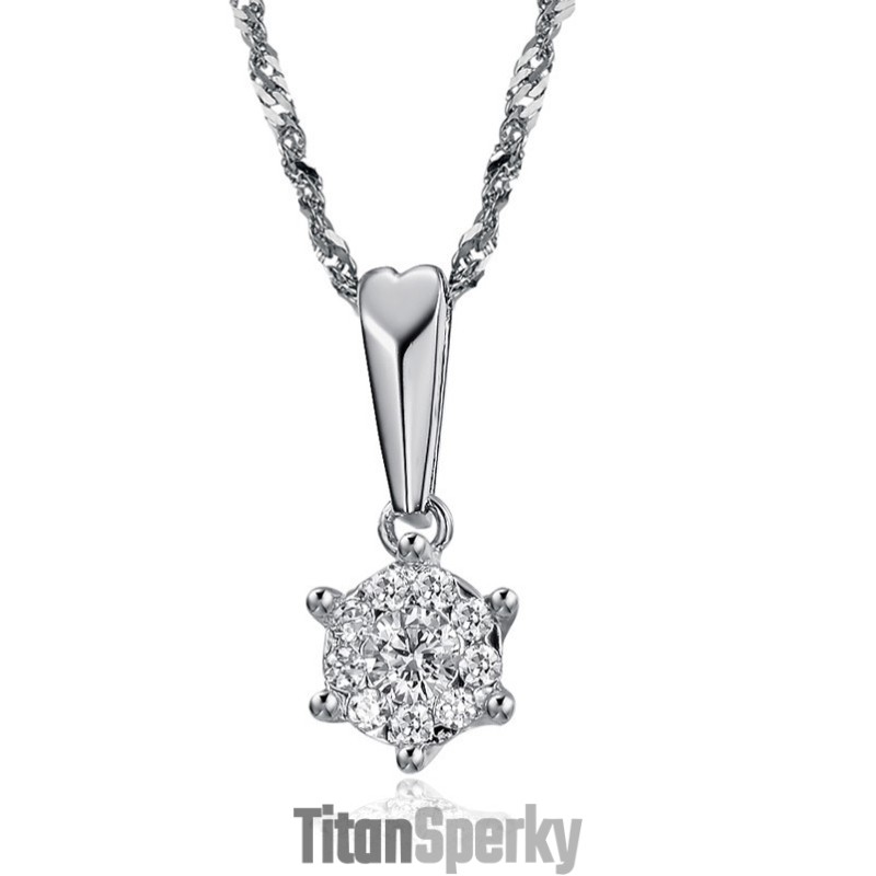Spolehlivý Reputační Dámský Platinový Titanový Náhrdelník S Diamantem Spolehlivý Reputační Dámský Platinový Titanový Náhrdelník S Diamantem