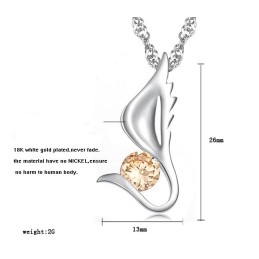 Královna Kvalitního Ženského Náhrdelníku S Platinovou Povrchovou Úpravou A Titanovým Povrchem Ve Tvaru Křídla S Diamantem