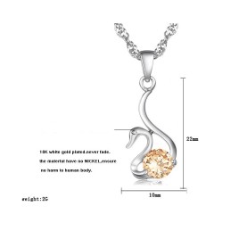 Spolehlivá Pověst Ženský Náhrdelník S Platinovým Pokovením A Diamantem Ve Tvaru Labutě