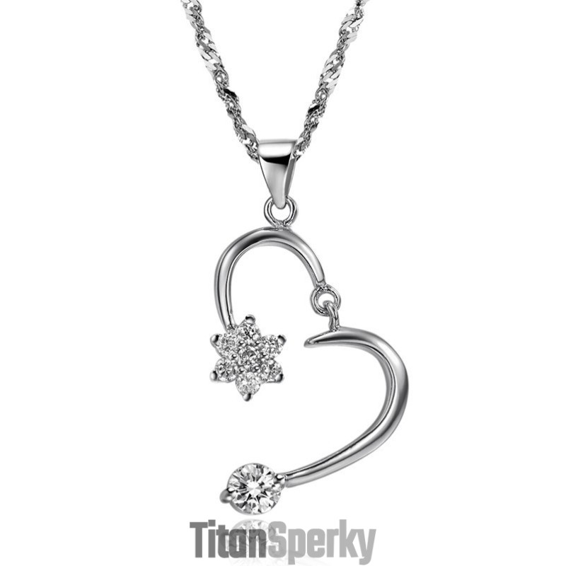 Dámský Titanový Náhrdelník S Platinou A Kamínky, Zaručená Kvalita A Množství