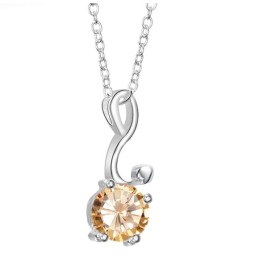 Široký Výběr Dámského Platinově Pokoveného Titanového Náhrdelníku S Diamantem