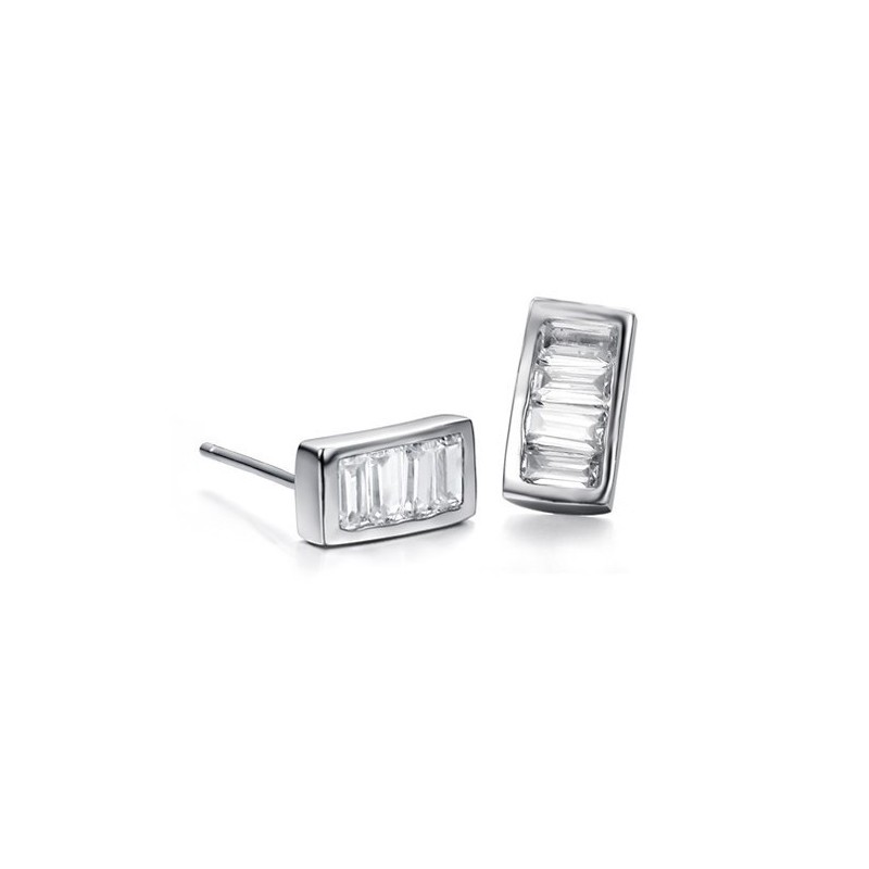 Vysoce Kvalitní Dámské Platinové Titanové Náušnice S Diamanty